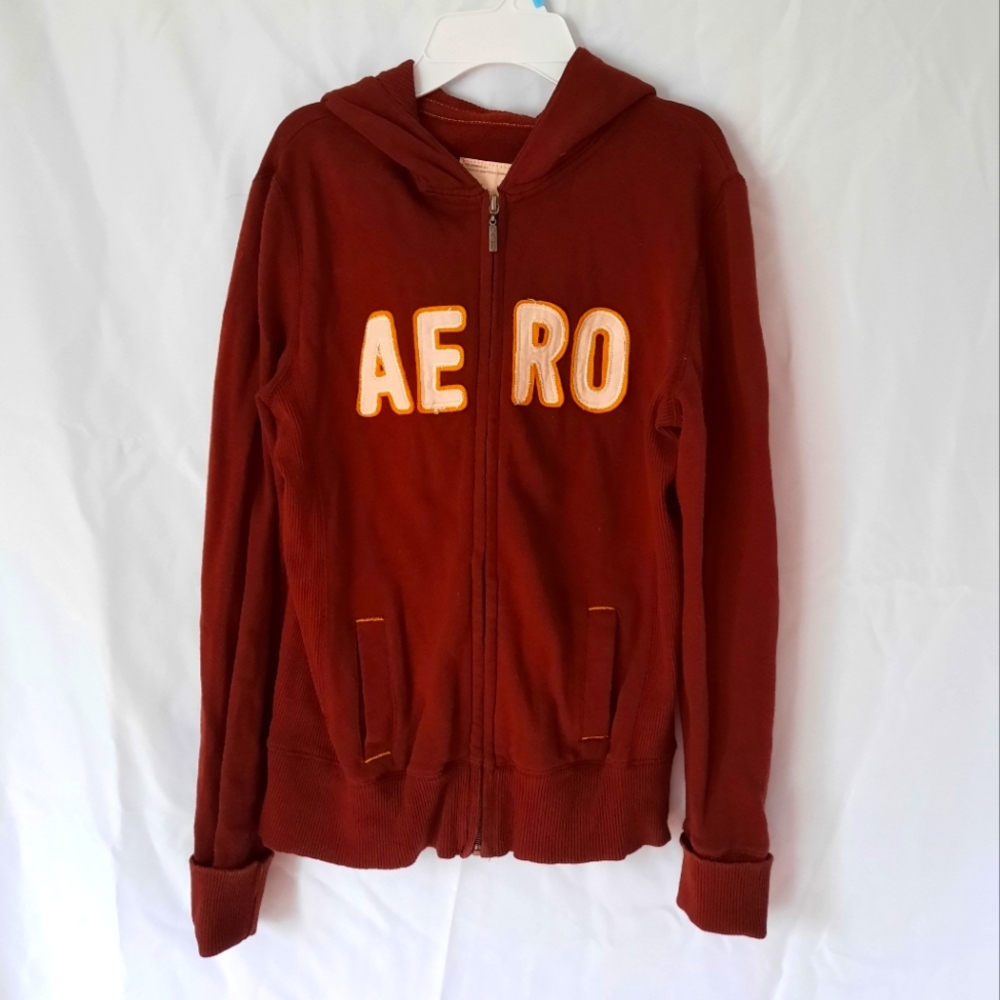 Red and yellow aero zipup sweater